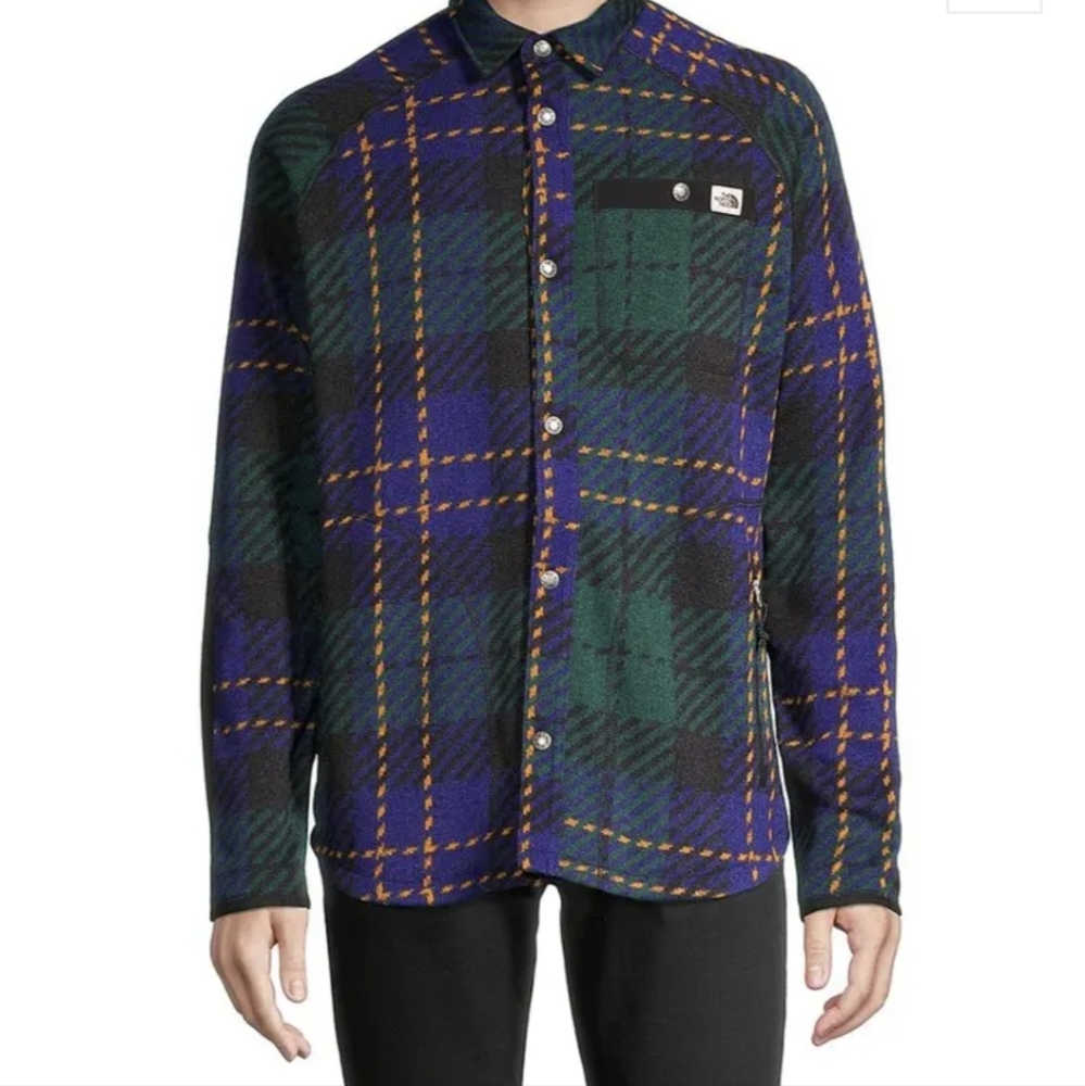 NWT THE NORTH FACE GL plaid shacket ponderosa green